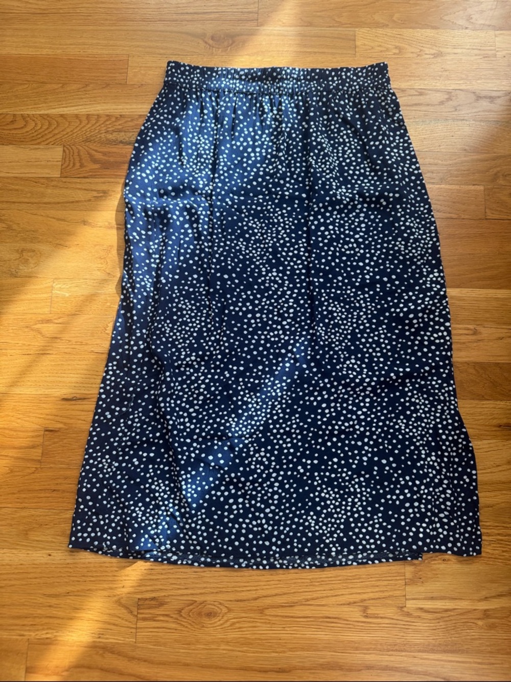 GAP Navy Blue Midi Skirt with White Dot Print